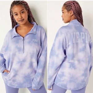 PINK Victoria's Secret Tie-Dye Half-Zip Hoodie